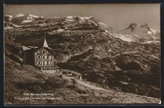 Cartoline postali: Klausenpass, Hotel Klausenpasshöhe mit  – Usato da Berlin venduto da bartko-reher