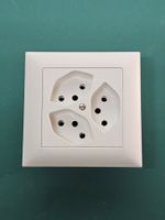 UP-Steckdose 3xT13  Feller EdizioDue Weiss / Abdeckung Neu