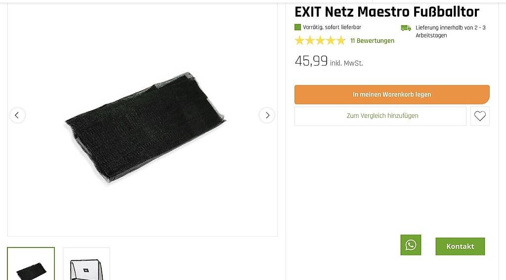 Fussball- & Hockeytore: Exit Goal Ersatz Netz – Gebraucht aus Zizers von tromic