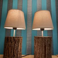 Tischlampe aus Holz - Log Lamp