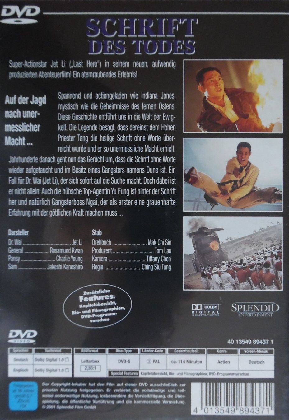 Alle DVDs: Jet Li - Schrift des Todes – Gebraucht aus Bellinzona von Luna093 2