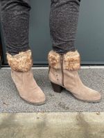 Winterstiefelletten mit Fakepelz, Beige, Gr. 41, Top!