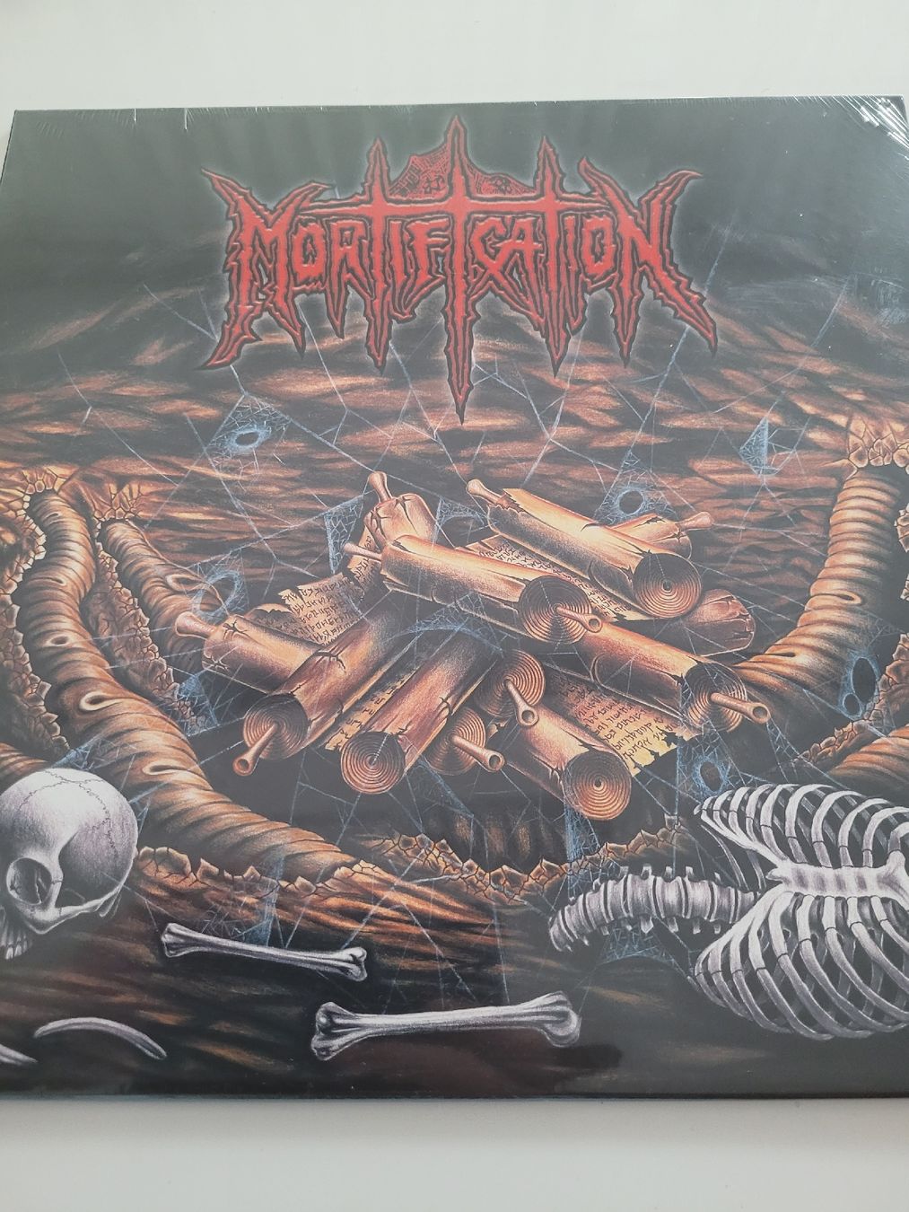 Dischi in vinile: Mortification - Scrolls Of The Megilloth Repress Silver LP – Nuovo e nell'imballaggio originale da Münsingen venduto da Drachenwurst