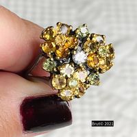 ✨Lemon Quartz Citrine Black SS925 14k Gold Vermeil Ring✨