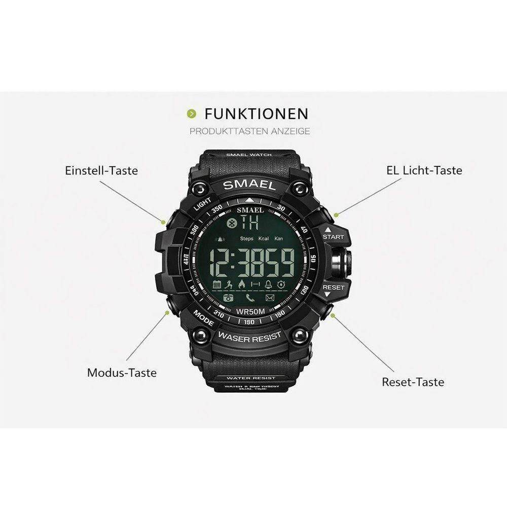 Smartwatch: Smartwatch Shock Sport Uhr LED Bluetooth G-Shock – Nuovo e nell'imballaggio originale da Chiasso venduto da online.shop 8