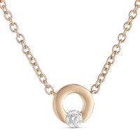Collana in oro rosa 18k con diamante naturale