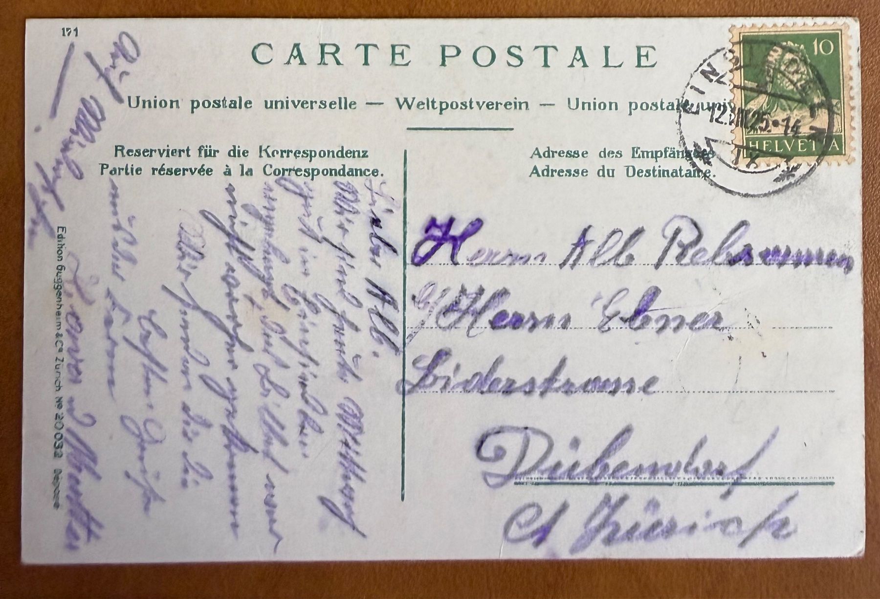 Cartoline postali: Einsiedeln - Litho 1925 – Usato da Lutry venduto da Ediego 1