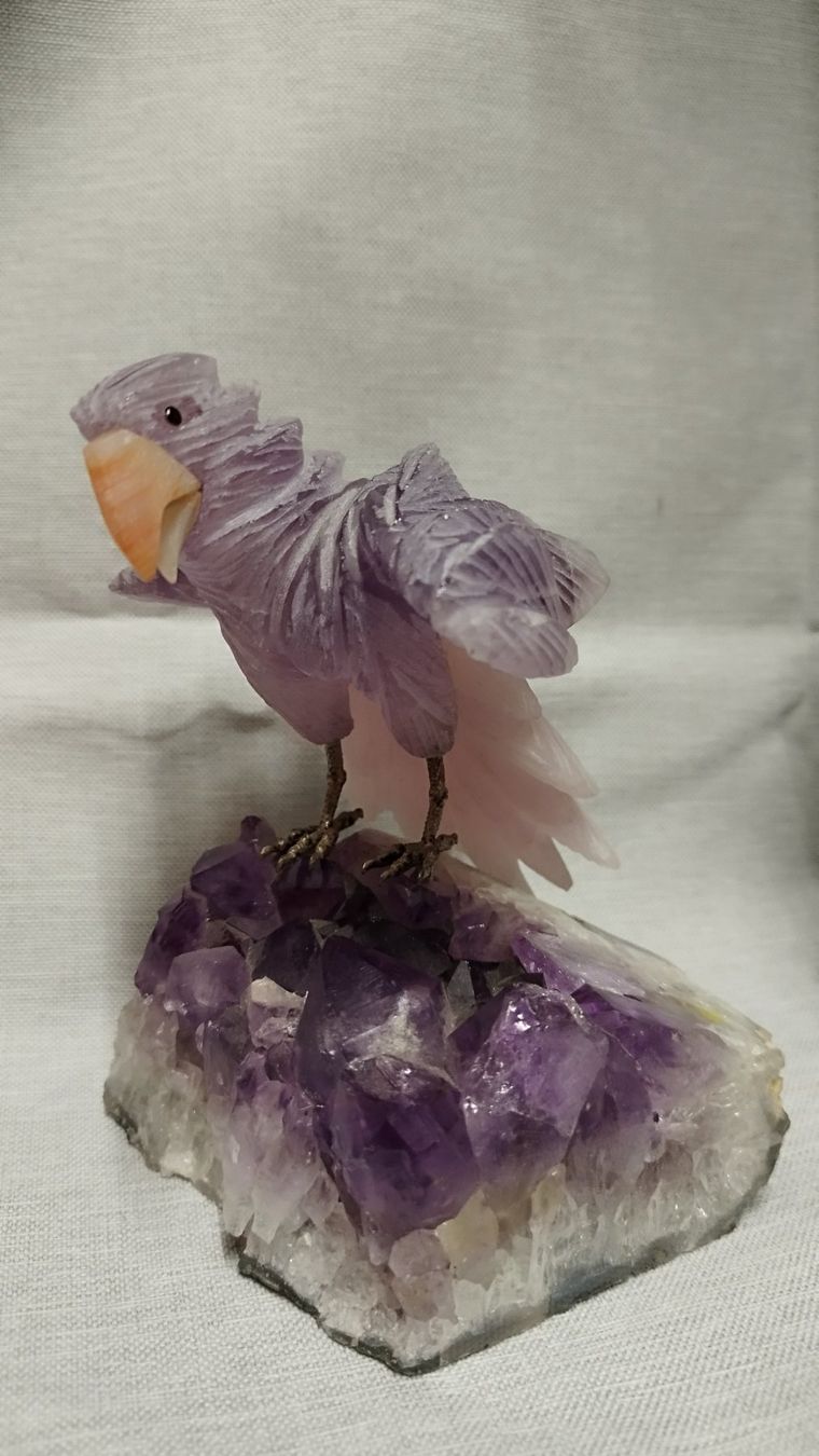 Minerali & Pietre curative: Aigle Royal / Améthyste + Quartz Rose & Agate – Usato da Yvonand venduto da Arnaud_Gifts