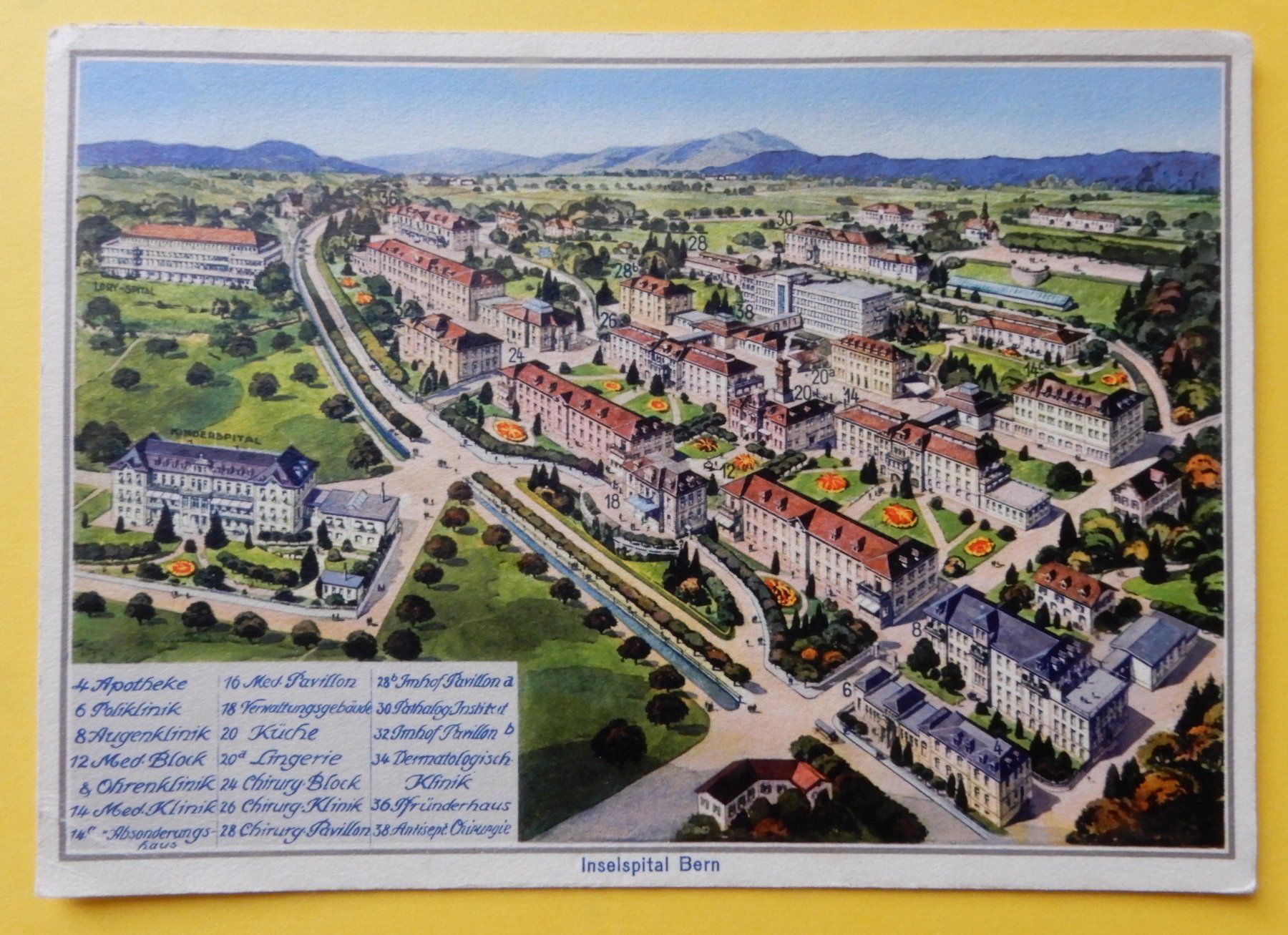 Cartoline postali: Alte Ansichtkarte Bern Inselspital ca 1935 – Usato da Senèdes venduto da Framboise52