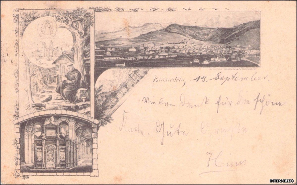 Cartoline postali: Einsiedeln SZ // 1906 Litho schwarzweiss – Usato da Basel venduto da intermezzo12