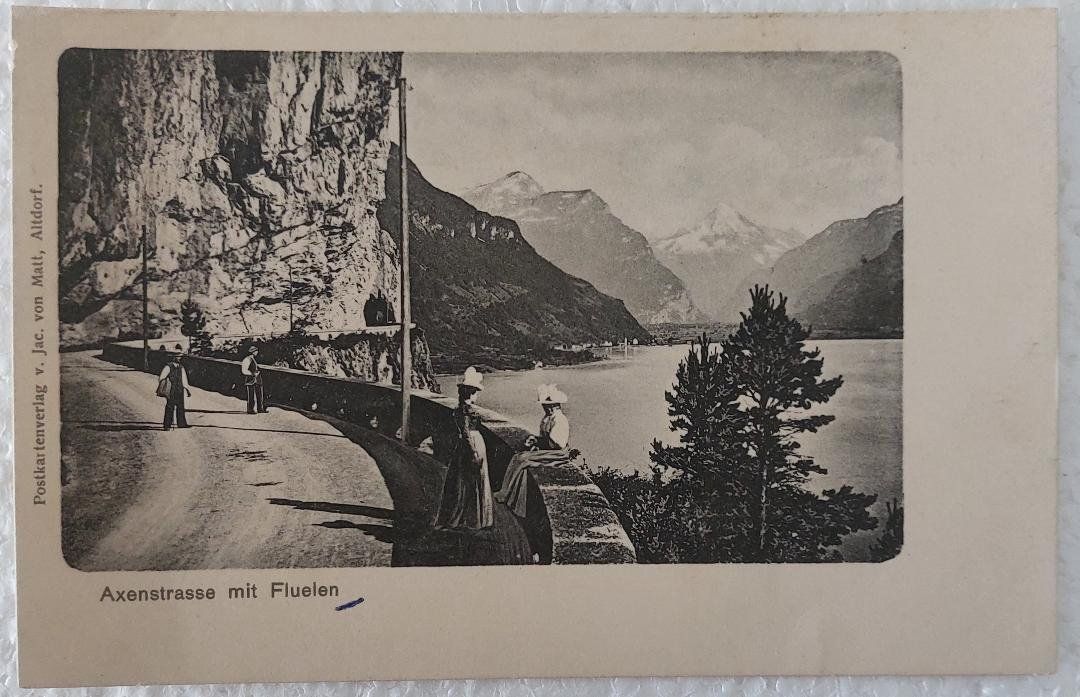 Cartoline postali: AXENSTRASSE  mit Fluelen – Usato da Delémont venduto da Domdom1