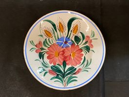 Antikes Schönes Keramikteller Wandteller, 23 cm