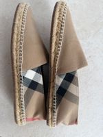 Burberry Canvas Check Espadrilles, Size 42