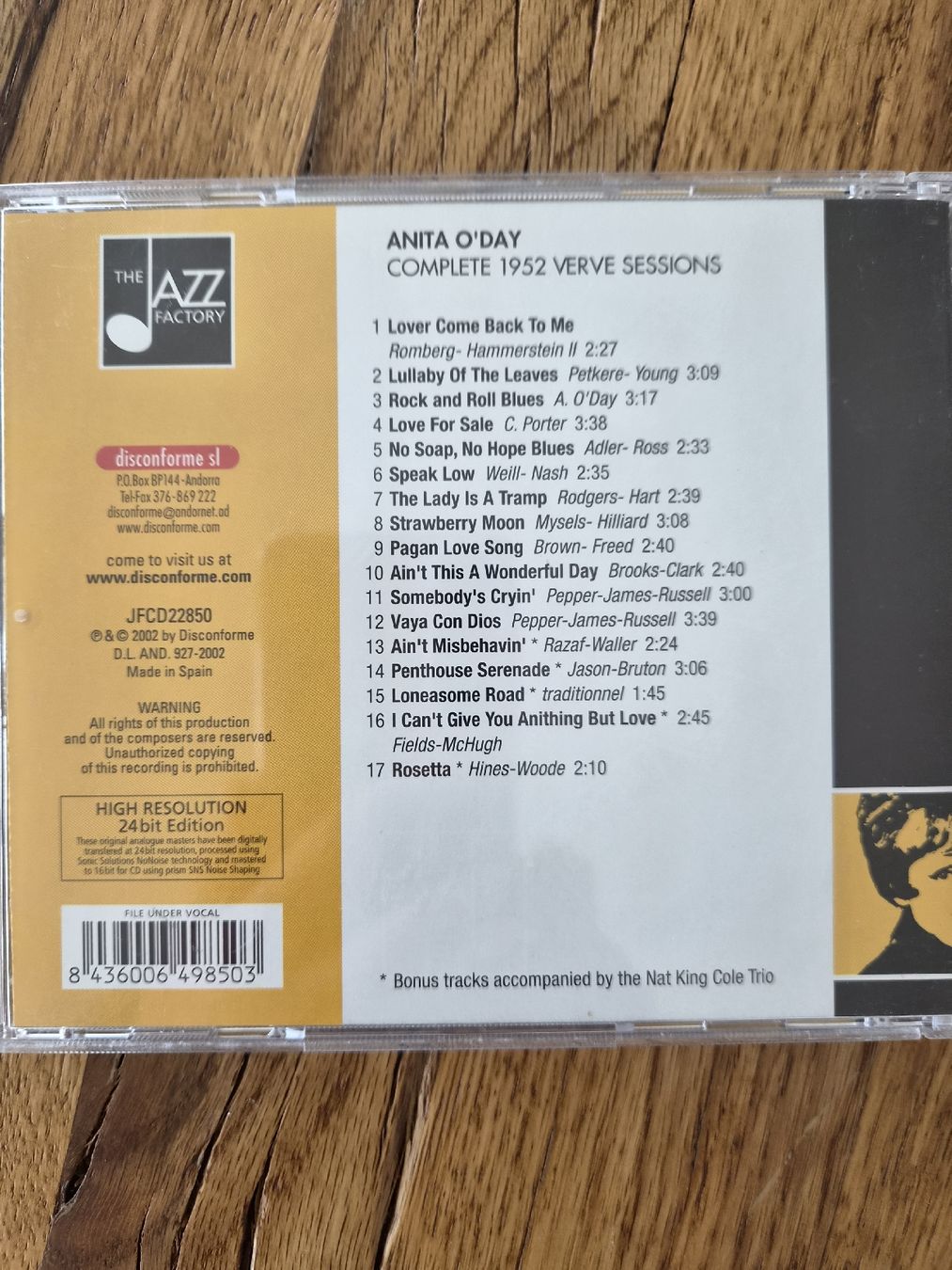 CDs: ANITA O'DAY COMPLETE VERVE SESSION  – Gebraucht aus Zofingen von Tinpan 2