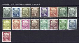 Saarland Satz T Heuss von 1957, postfrisch**