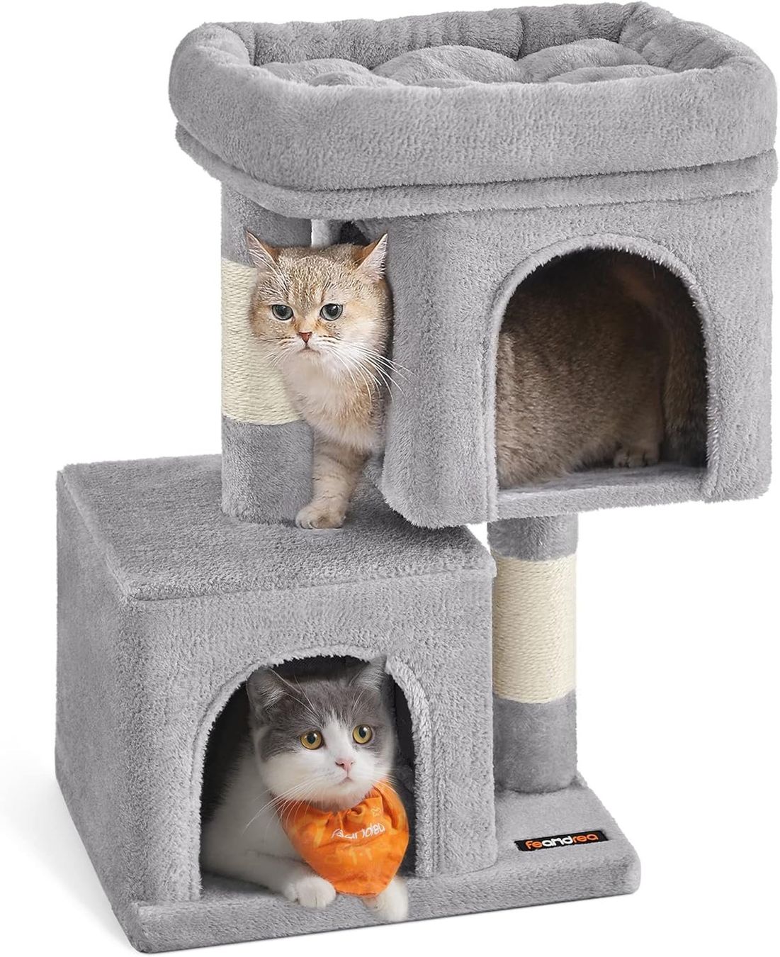 Katzenbaum - Kratzbaum: Kratzbaum Katzenbaum mit Katzenhaus Sisal Hellgrau – Neu und originalverpackt aus Schaffhausen von AllesMussRaus90
