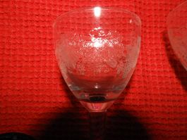ANTIK 90 jAHR ALTE  11 ROTWEIN KRISTALL GERITZT+ 14 KLEINERE