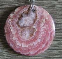 NEU Mega argentinischer Rhodochrosit Anhänger Edelstahlkette