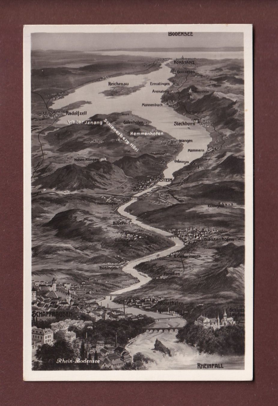 Cartoline postali: RHEINFALL und Umgebung – Usato da Pully venduto da nicecards