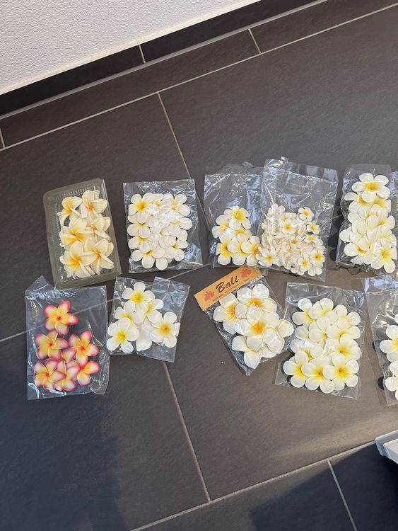 20 Stück Künstliche Frangipani-Haarspangen – Plumeria-Blüten, Boho-Stil, Für Hochzeit & Alltag