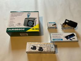 Durabase Wecker, UV-Lampe und Objektiv, verschiedene neue Se