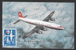 Maximumkarte Nr. 327 25 Jahre Swissair do. Stempel 26.3.1956