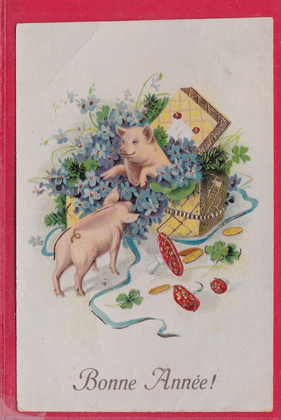 Cartoline postali: BONNE ANNÉE, – Usato da Oberrieden venduto da Gebirgsstelze