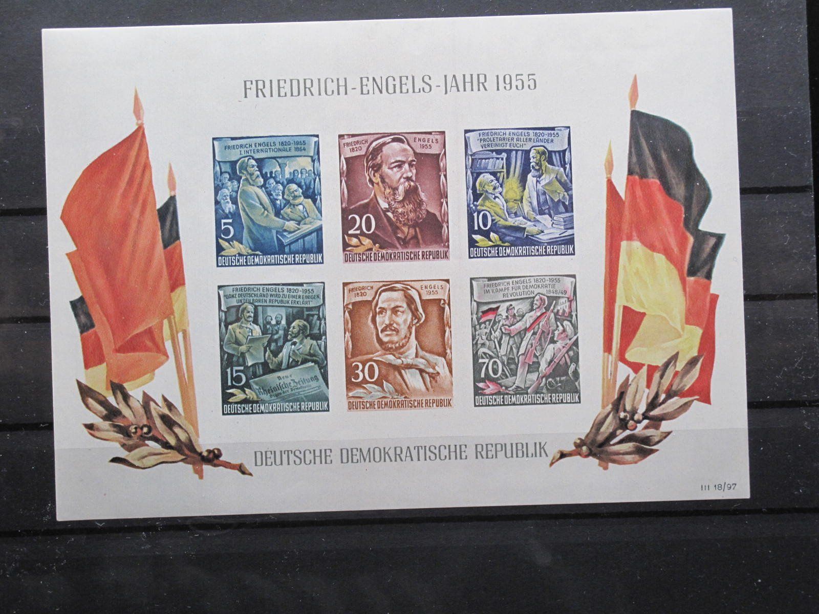 Tutti i francobolli: DDR 1955 Friedrich Engels Block 13 ** – Usato da Wil SG venduto da fva01