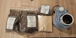 Wachsgerät, Wachsperlen, Spatel - wie neu!
