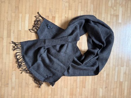 Schal Braun mit Grau, 100% Babyalpaca