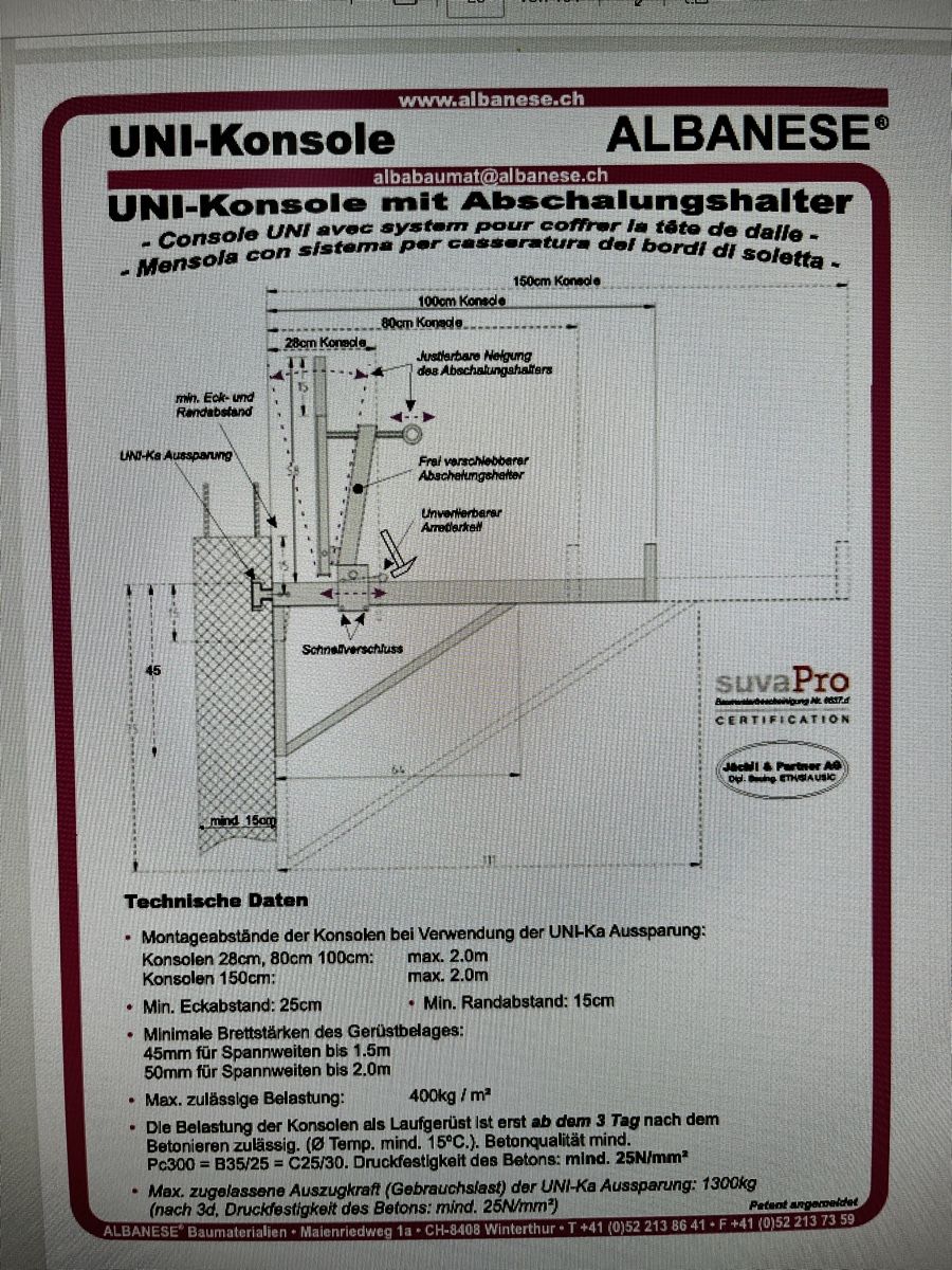 Gerüste: Abschalungskonsole – Gebraucht aus Märstetten von hie_bwq5 4