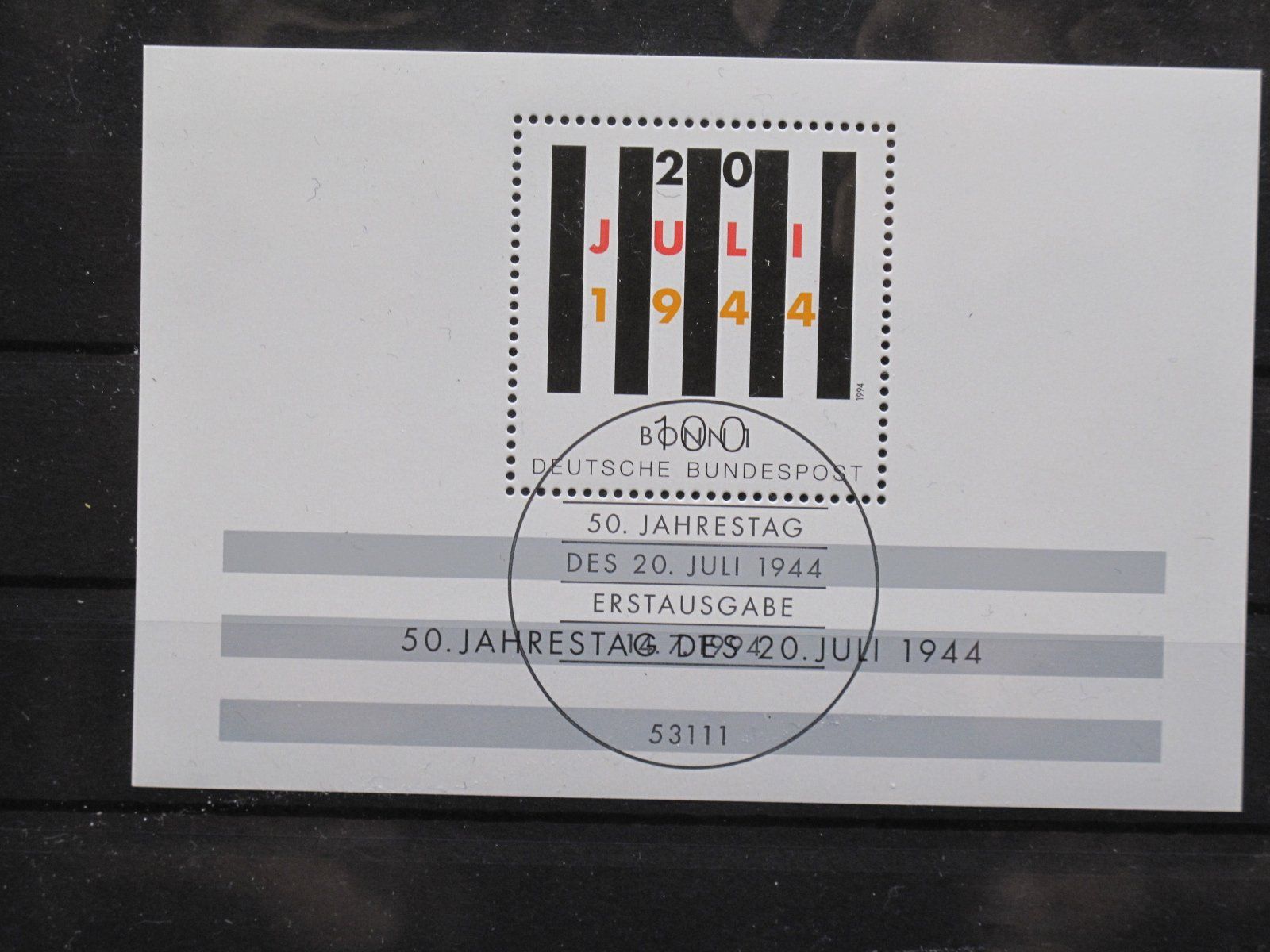 Alle Briefmarken: BRD 1994 Attentats Jahrestag  BL 29 ET gest – Gebraucht aus Wil SG von fva01