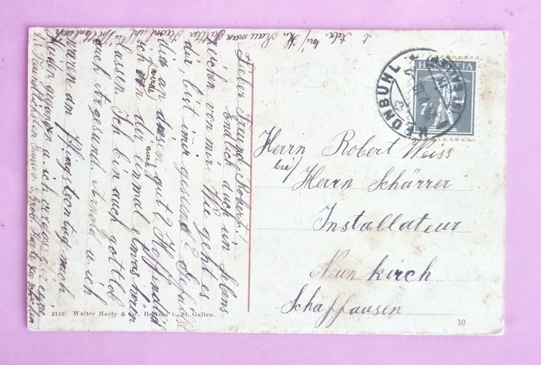 Ansichtskarten: Wittenbach - Bahnhof - Dampfzug - 1918 – Gebraucht aus Rothrist von RROENK 1