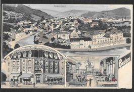 Baden Café du Parc und Gesamtansicht Lithoähnlich