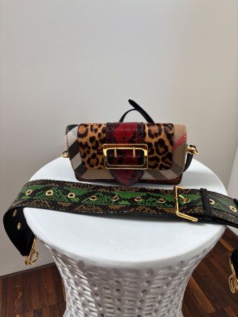 BURBERRY Umhängetasche Leder Canvas Snakeskin 2 Träger