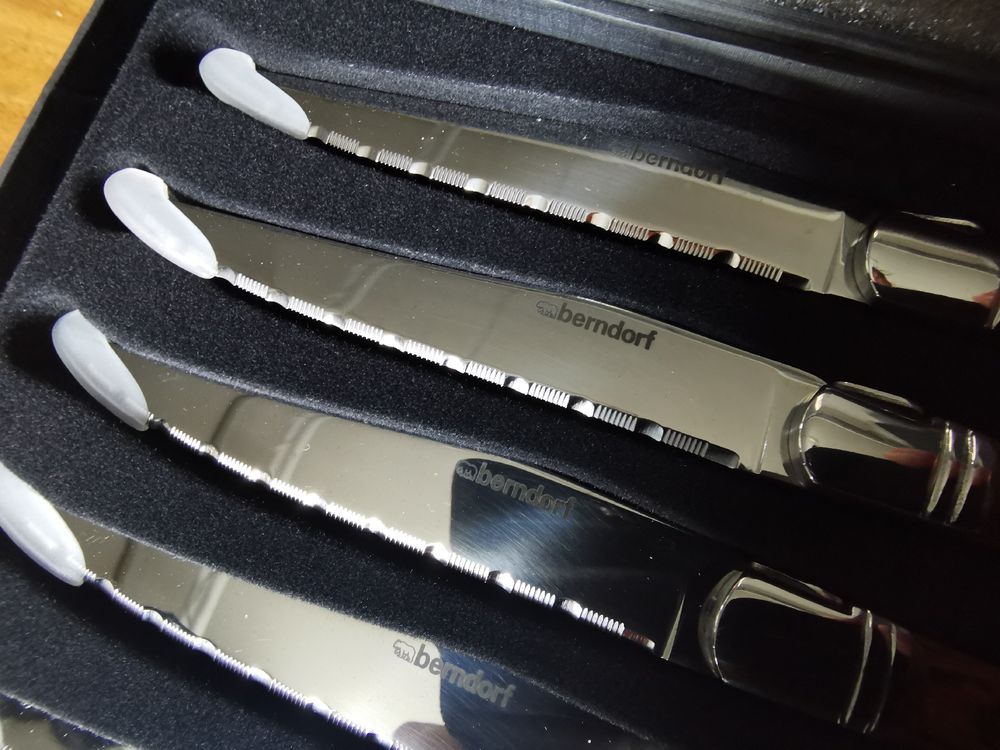 6erSet Steakmesser von Berndorf NEU OVP mit Box Holzgriff Kaufen auf