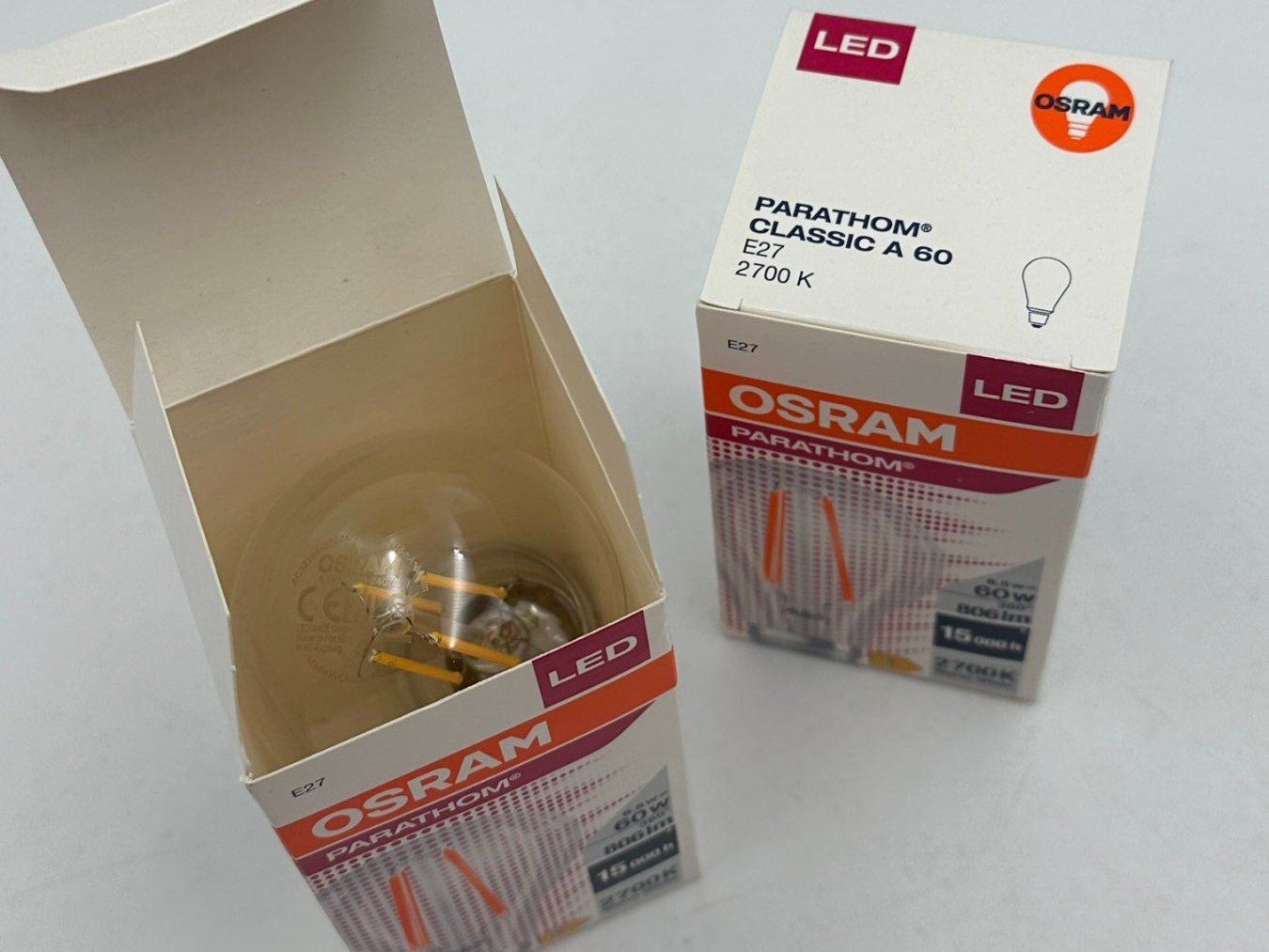 Osram Lampade: 2x OSRAM PARATHOM LED E27 Filament 6.5W 806lm Neu – Usato da Luzern venduto da Lager6640 3