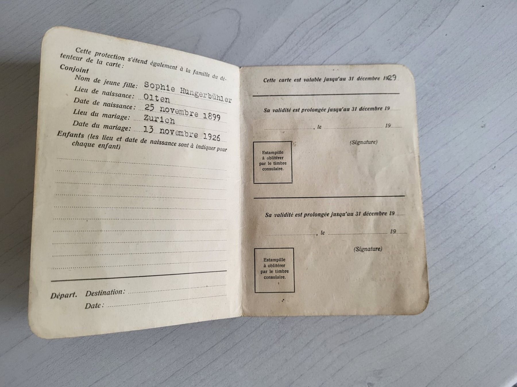 Dokumente: Meldebescheinigung 1927 – Gebraucht aus Allschwil von Uhrenbinz 1