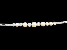 Vintage Armband Perlen Diamanten 0.9c Platin 900 17cm*S1718