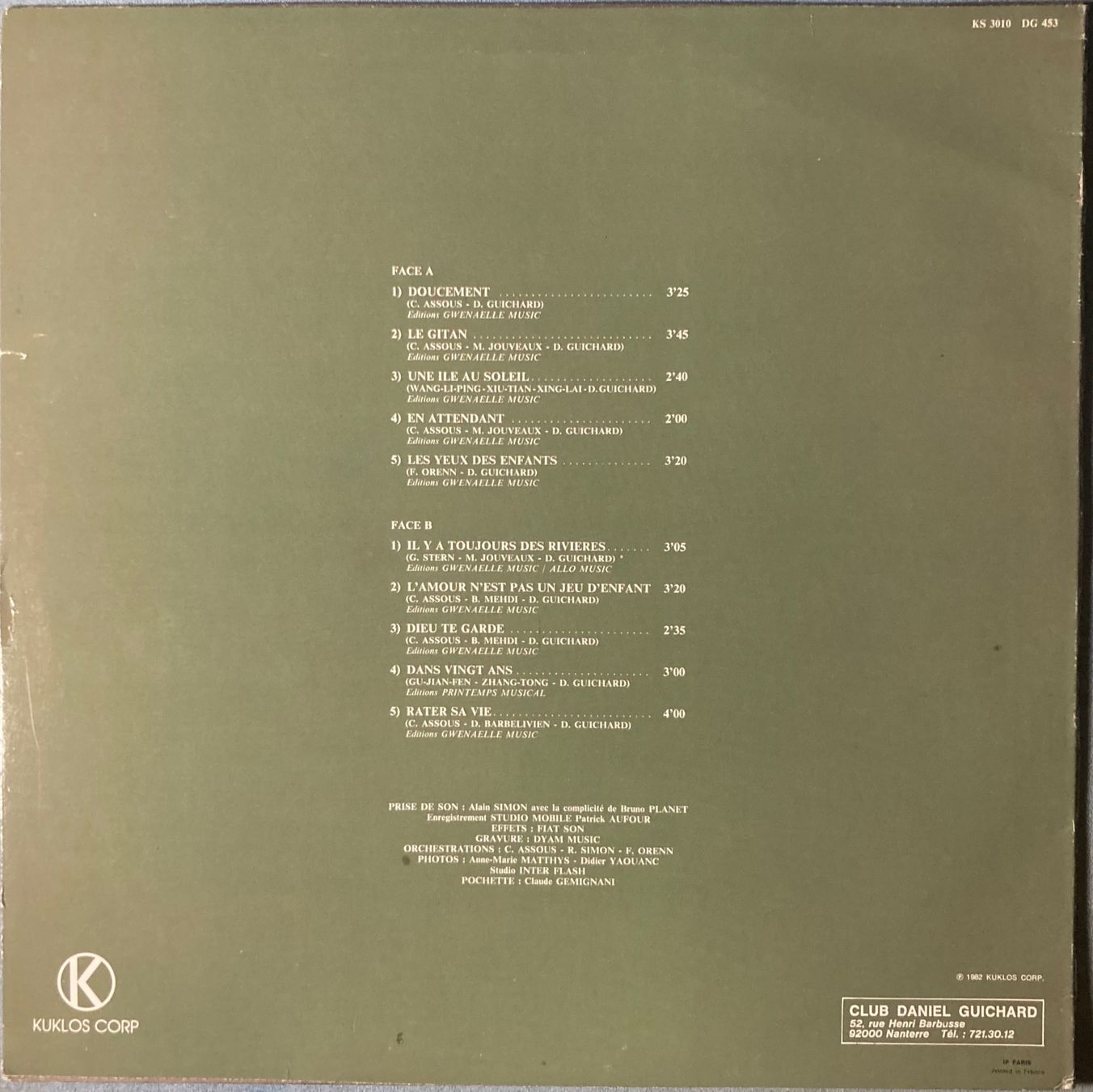 Schallplatten: DANIEL GUICHARD - LE GITAN – Gebraucht aus Poliez-Pittet von Newtown-Records 1