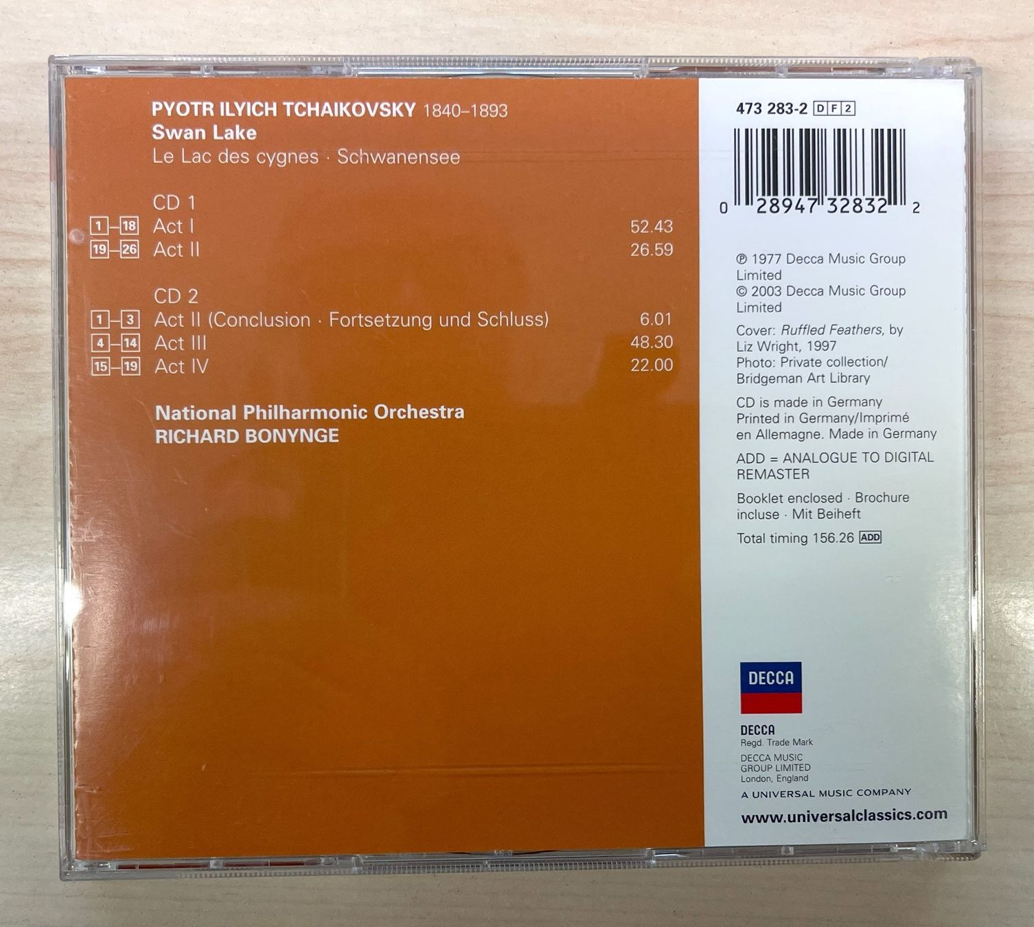 CDs: Tchaikovsky Swan Lake CD – Gebraucht aus Oftringen von  1