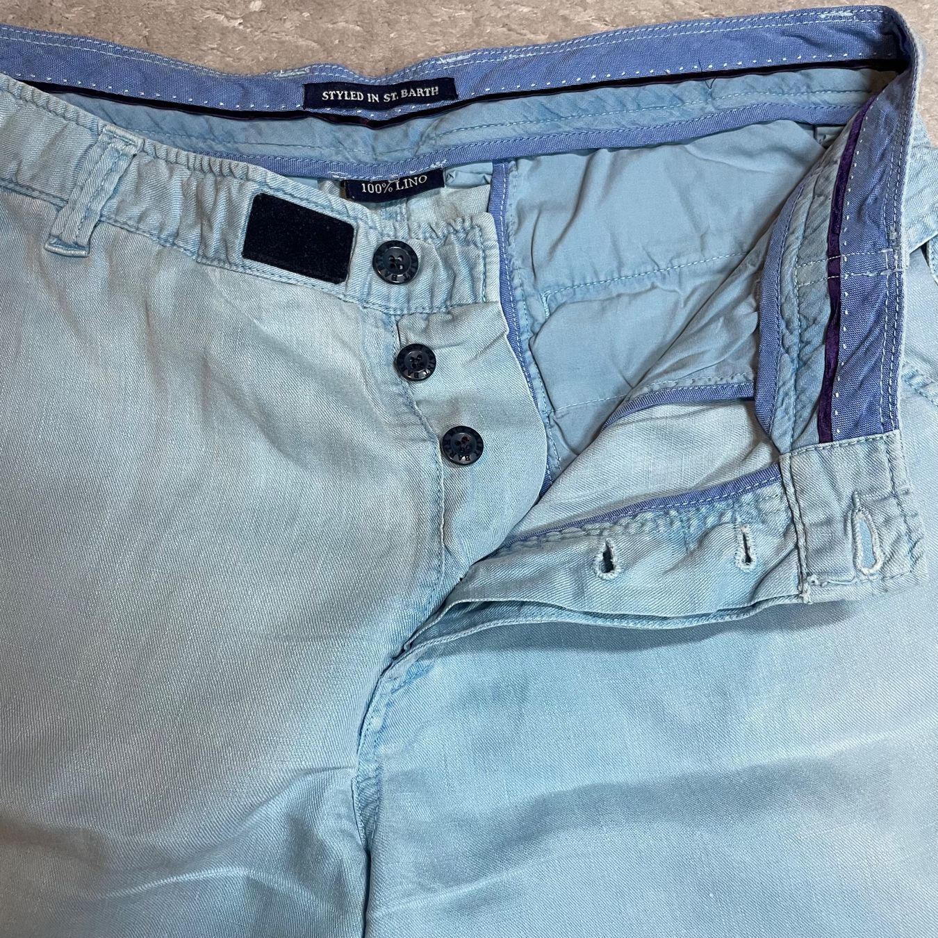 MC2 Saint Barth Pantaloni: MC2 Saint Barth Leinen Shorts Hellblau Gr. 52 Luxus – Usato da Bubikon venduto da SwissSecondLife 6