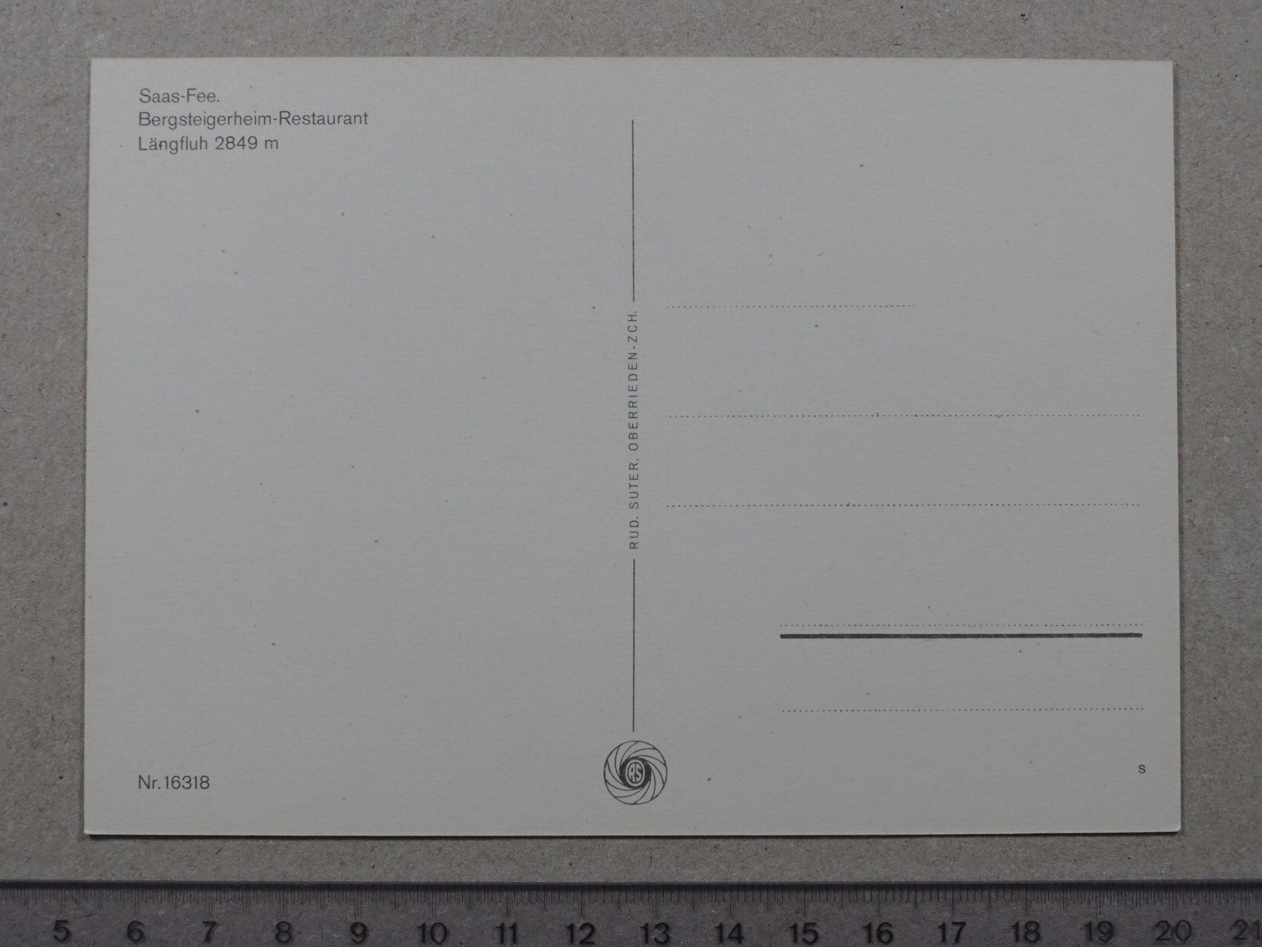 Cartoline postali: Saas-Fee, Längfluh, Restaurant – Usato da Lenzburg venduto da fh1 1