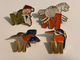 4 Pin M Migros Vogel Santaclaus etc.