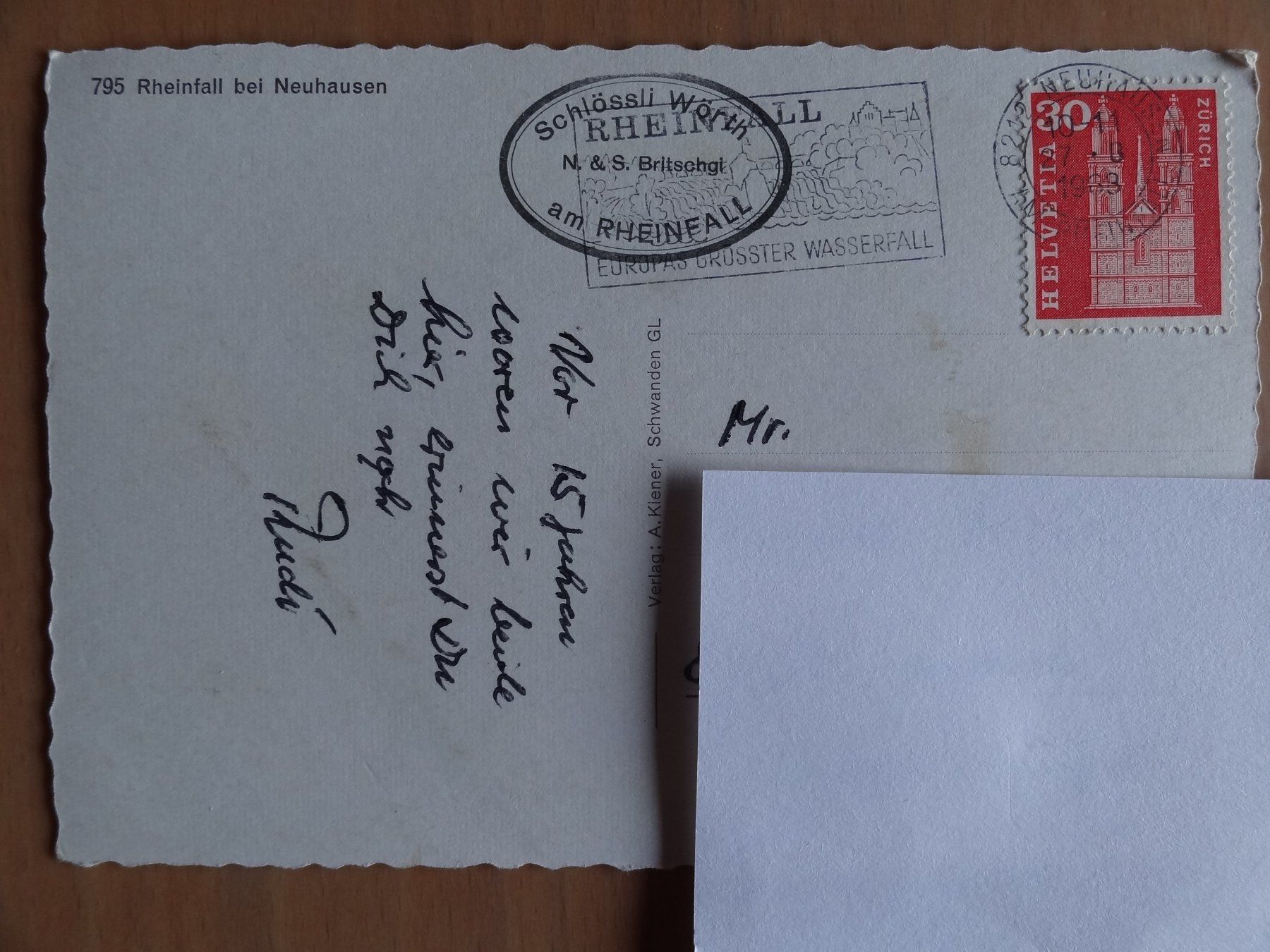 Cartoline postali: Rheinfall - bei Neuhausen - 1963 – Usato da St Léonard venduto da Riglin 1