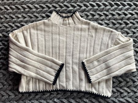Only Strickpullover Gr. L, Crop, Beige mit Details
