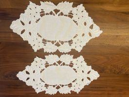 Weisse Tischdecke, Handarbeit, vintage, Herbstdeko, Top!
