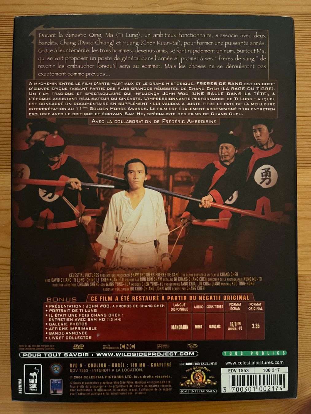 Tutti i DVDs: FRÈRES DE SANG - CHANG CHEH – Usato da Lausanne venduto da sbar224 1