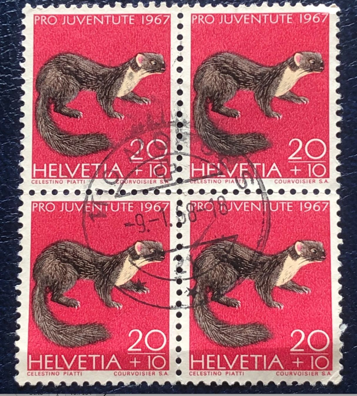 Tutti i francobolli: 4 er Block Nr.J 221 mit Stempel    – Usato da Aarau venduto da Billa007
