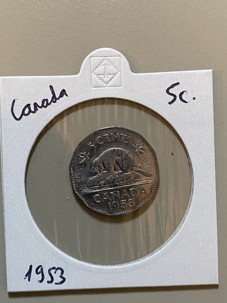 Alle Münzen: Canada - 5 cents - 1953 – Gebraucht aus Payerne von Mike1682